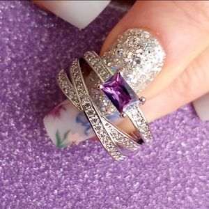 Purple Zicron Solitaire Ring Set 💜💎💜